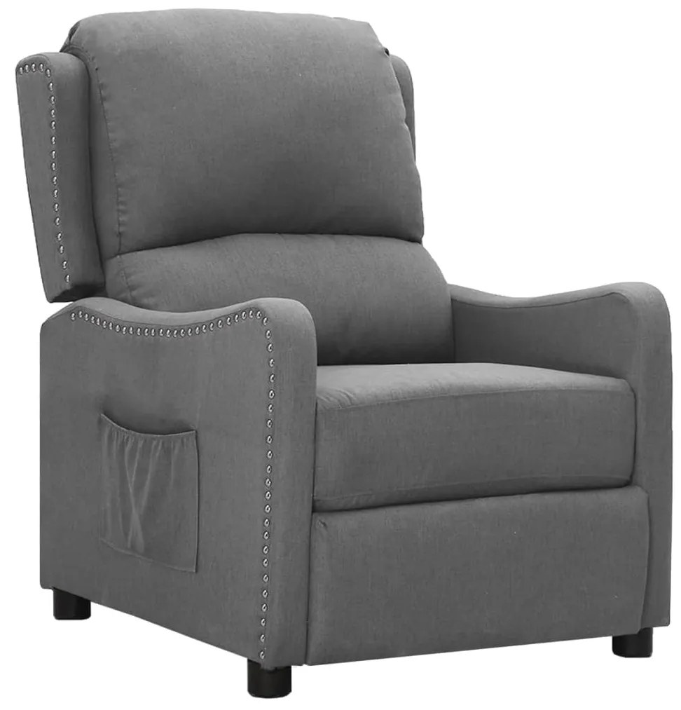 339020 vidaXL Poltrona reclinável tecido cinzento-claro