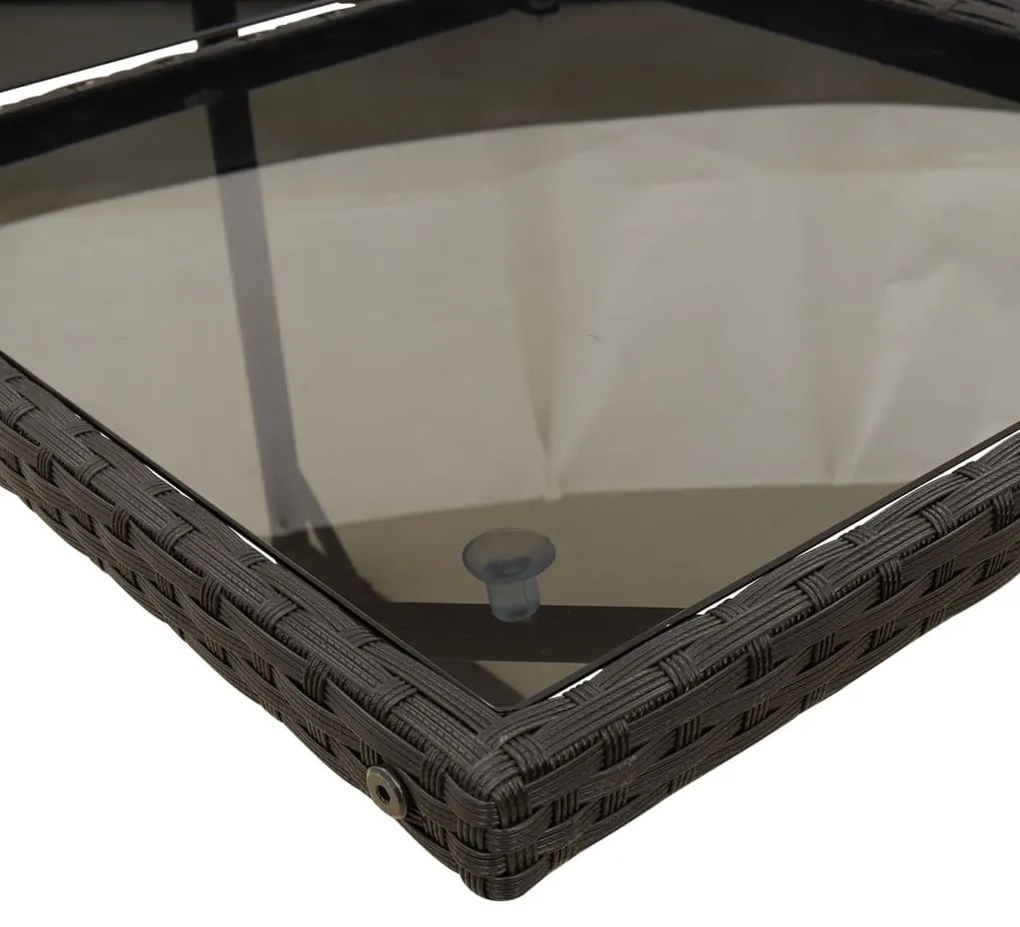 7 pcs conjunto de jantar p/ jardim c/ almofadões vime PE preto