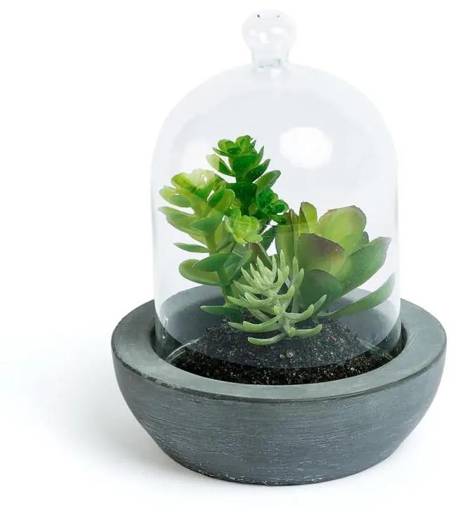 Kave Home - Mix Suculenta artificial em vaso de cerâmica e vidro