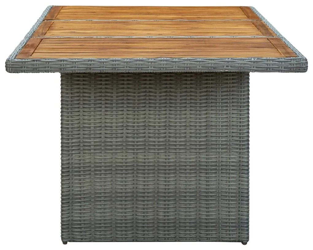 9 pcs conj. jantar exterior + almofadões vime PE cinzento-claro