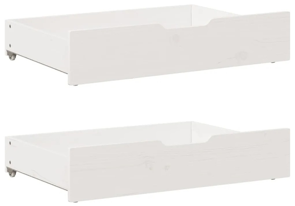 Gavetas para cama 2 pcs 85x55x16 cm pinho maciço branco