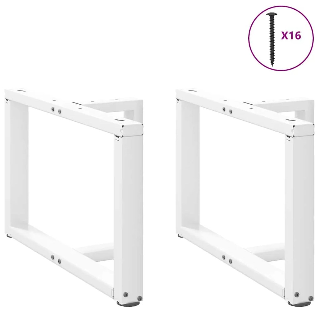 Pés para mesa de centro em forma de T, 2 peças, branco, 70x25x(42-43)