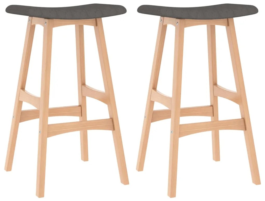vidaXL Bancos de bar 2 pcs tecido cinzento-escuro