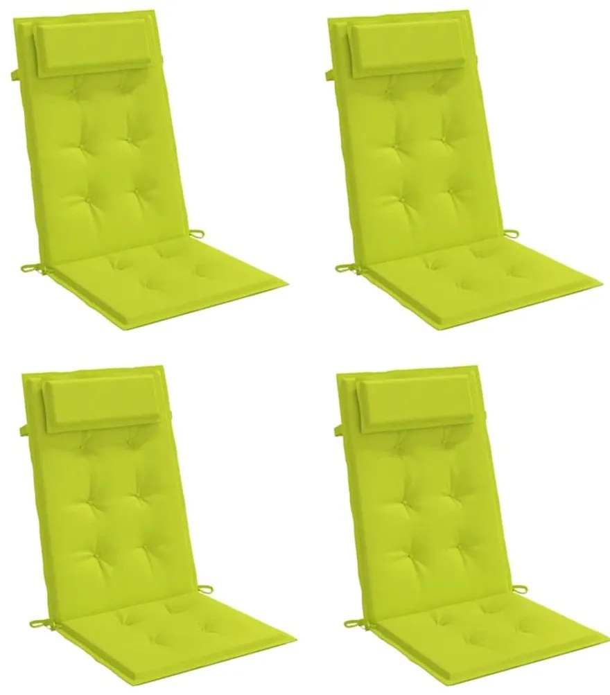 Almofadões p/ cadeira encosto alto 4 pcs oxford verde brilhante