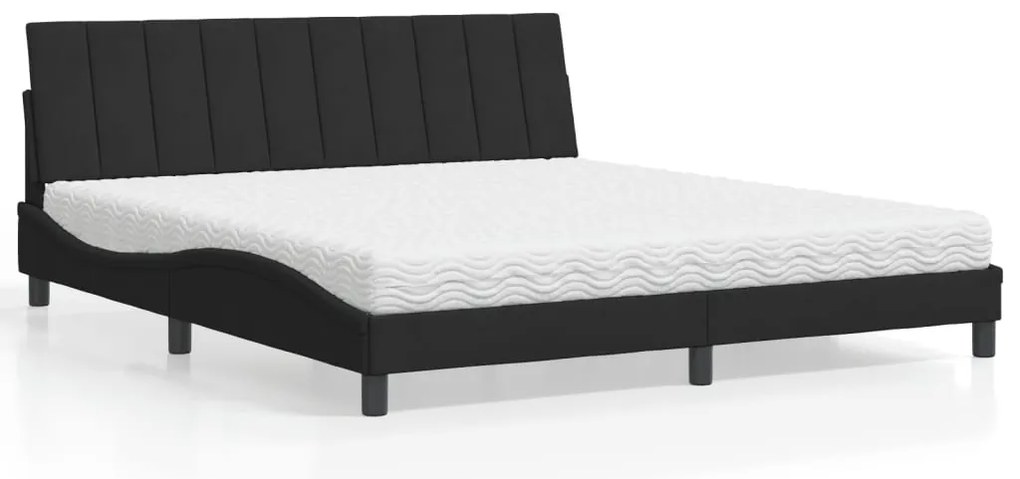 Cama com colchão 180x200 cm veludo preto