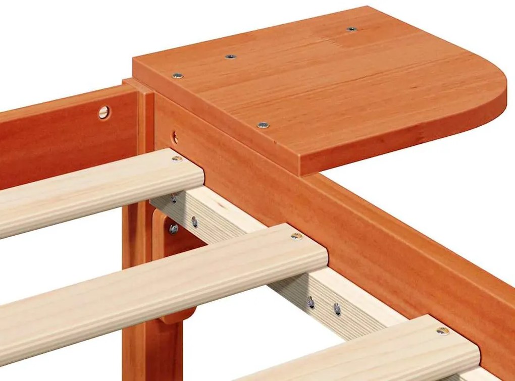 Estrutura de cama com mesas de cabeceira Castanho-mel