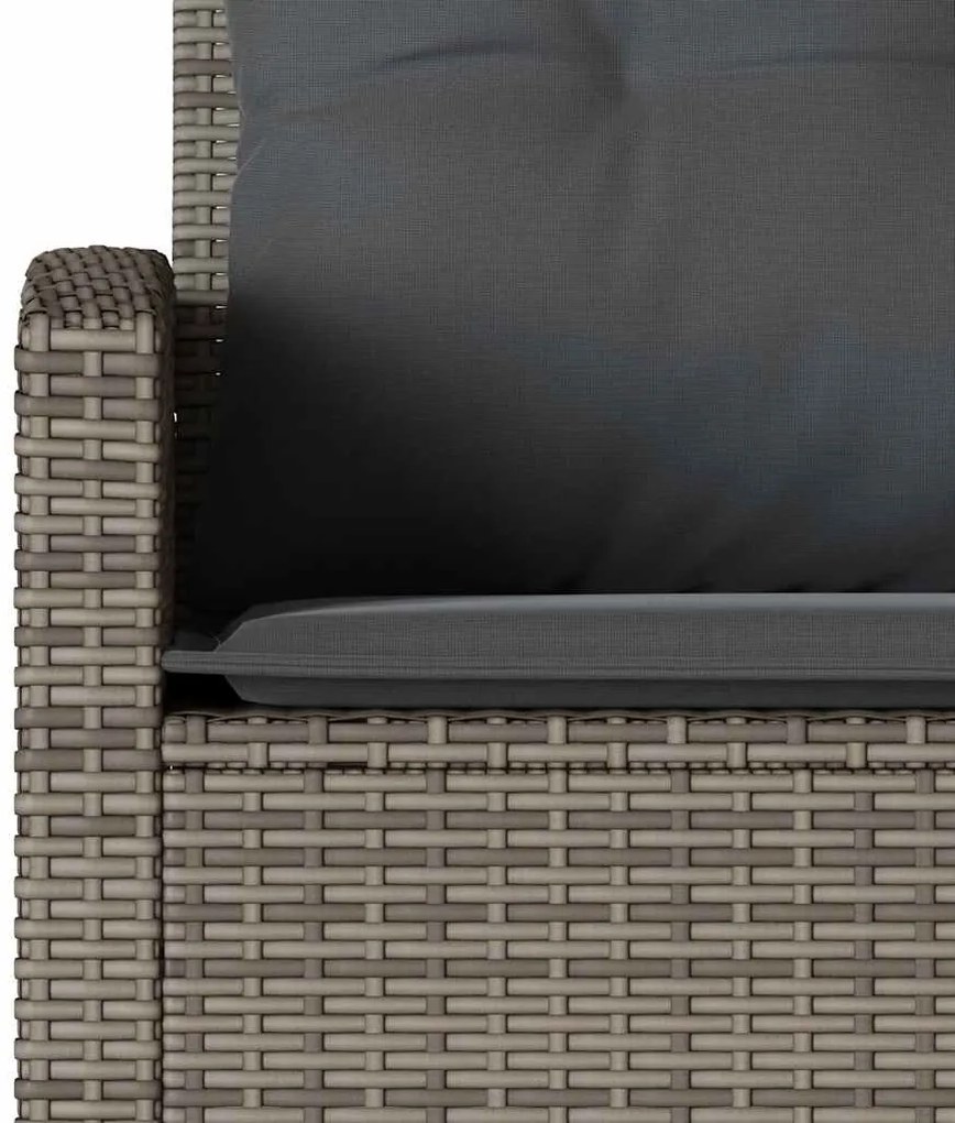 Sofá-sofá em forma de L com almofadas vime PE cinza