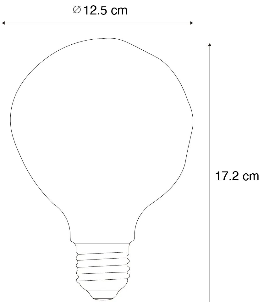 Conjunto de 5 lâmpadas LED E27 reguláveis T125 castanhas 4W 120 lm 1800K