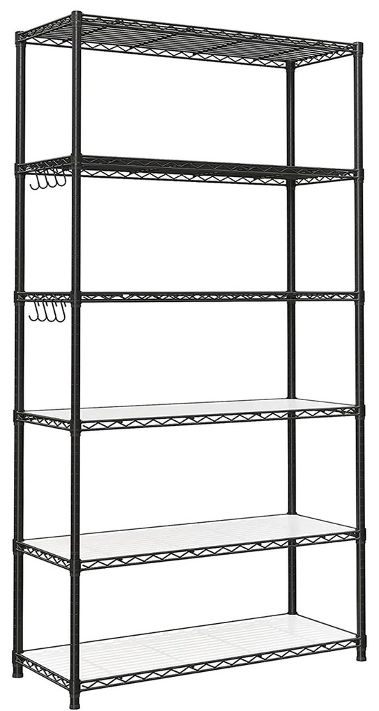 Prateleira de cozinha com 6 níveis ajustáveis | SONGMICS | 90 x 35 x 177 cm | preto | LGR096B01.