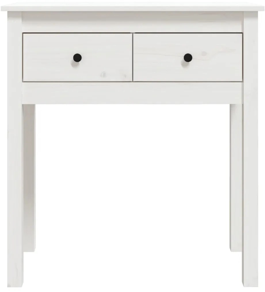 Mesa consola 70x35x75 cm pinho maciço branco