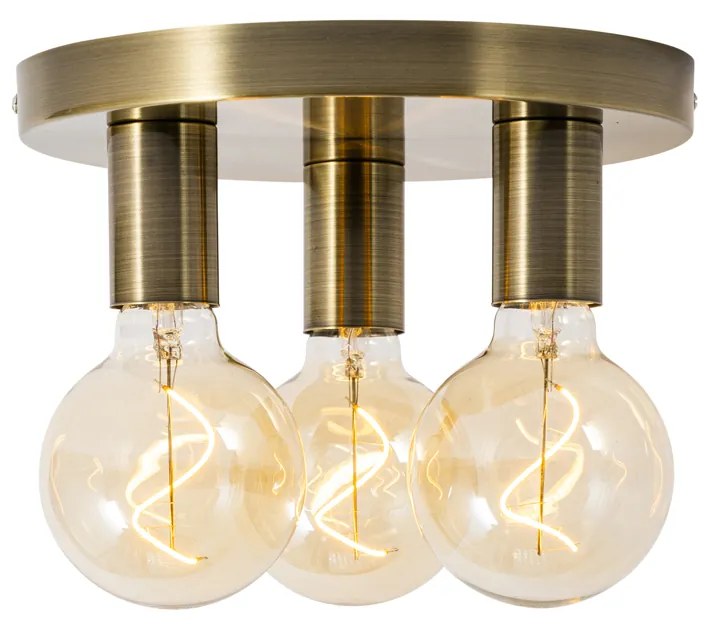 LED Plafon Inteligente Bronze Redondo Incl. 3 Wifi G95 - Facil Moderno