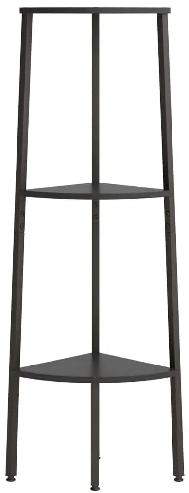 Estante canto 3 prateleiras 45,5x31,5x120 cm preto