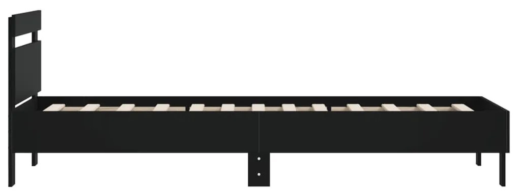 Estrutura cama c/ cabeceira 100x200 cm derivados madeira preto