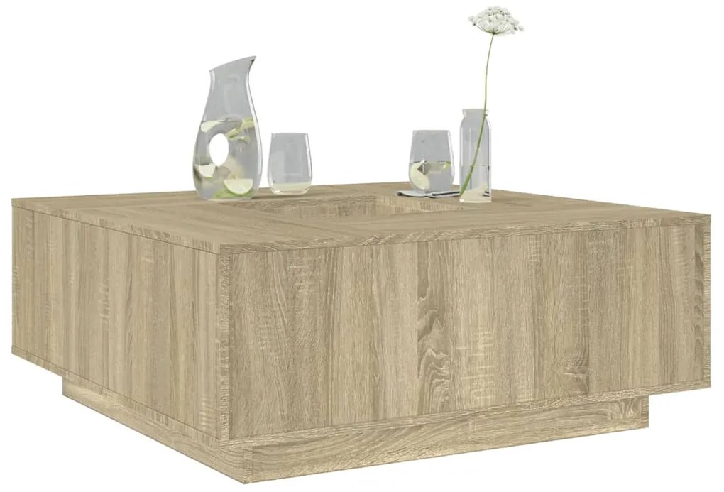 Mesa de centro 100x100x40 cm derivados madeira carvalho sonoma