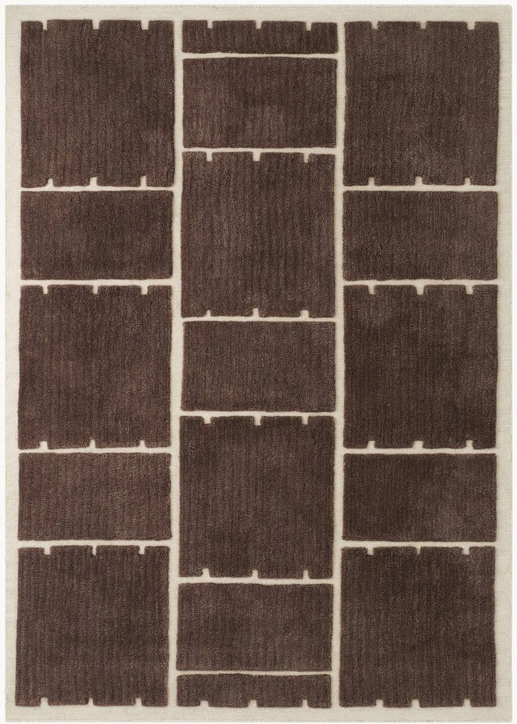 Tapete em lã artesanal de pelo curto Fermo