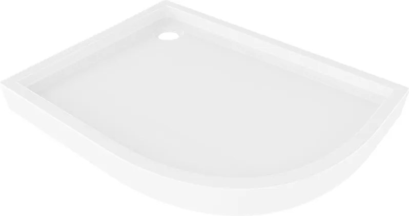 Mexen Flow+ base de duche semicircular assimétrica esquerda 90 x 80 cm, branco brilhante - 46Q108090LH