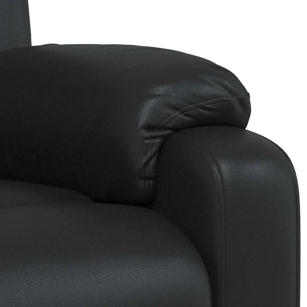 Poltrona de massagens reclinável couro artificial preto