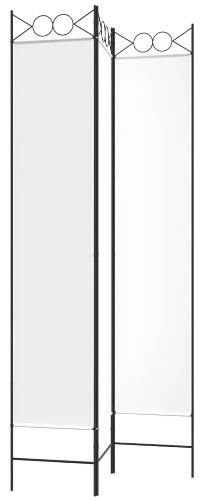 Biombo com 3 painéis 120x220 cm tecido branco