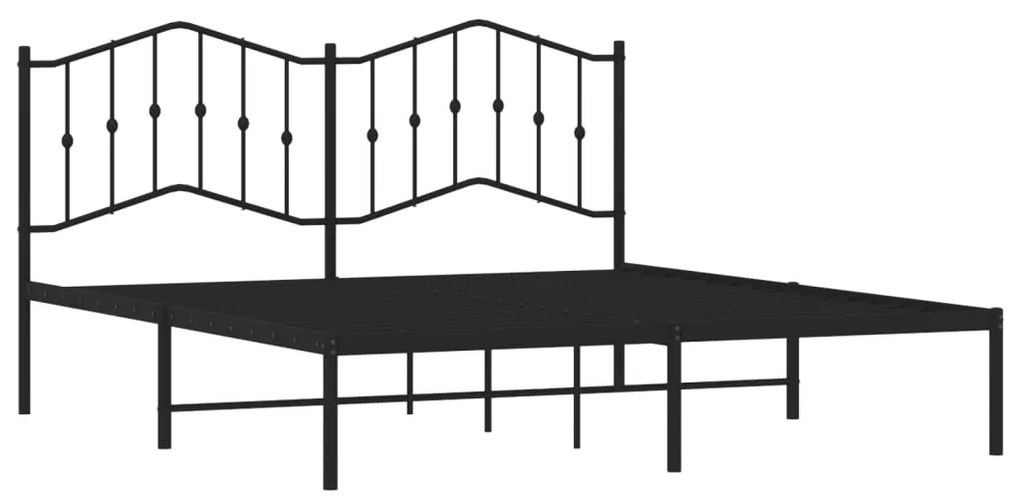 Estrutura de cama com cabeceira 160x200 cm metal preto