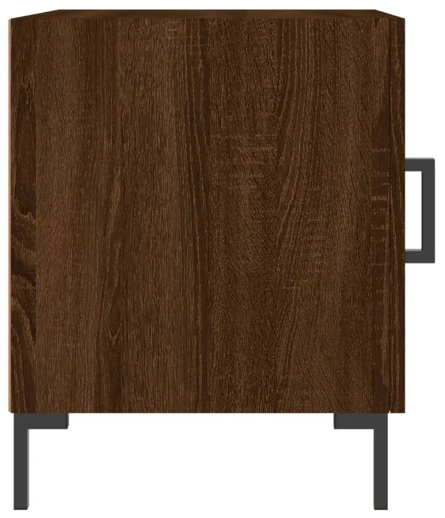 Mesa cabeceira 2pcs 40x40x50cm deriv. madeira carvalho castanho