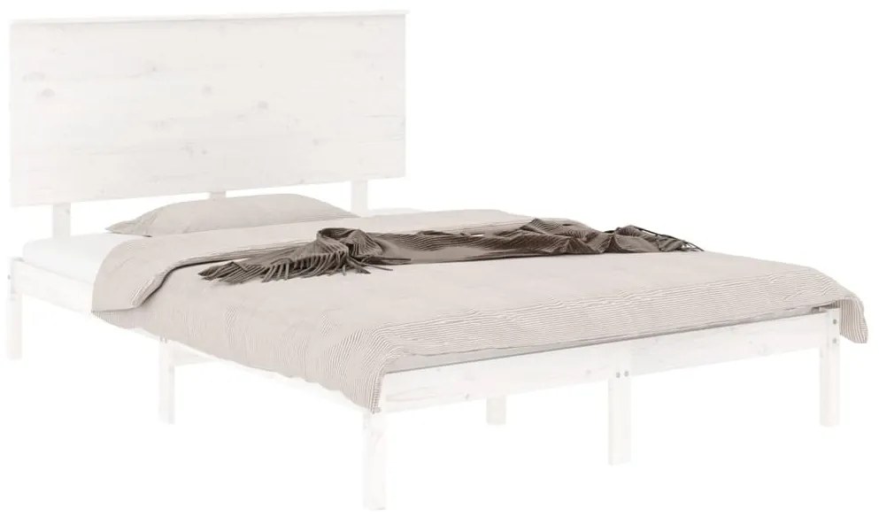 Estrutura de cama 120x200 cm pinho maciço branco