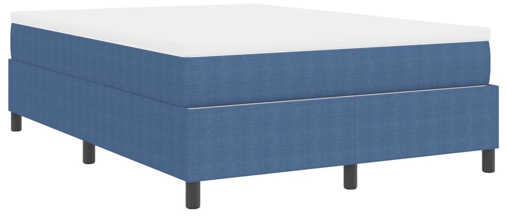 Cama Box com Colchão Azul 140x200 cm Tecido de Veludo