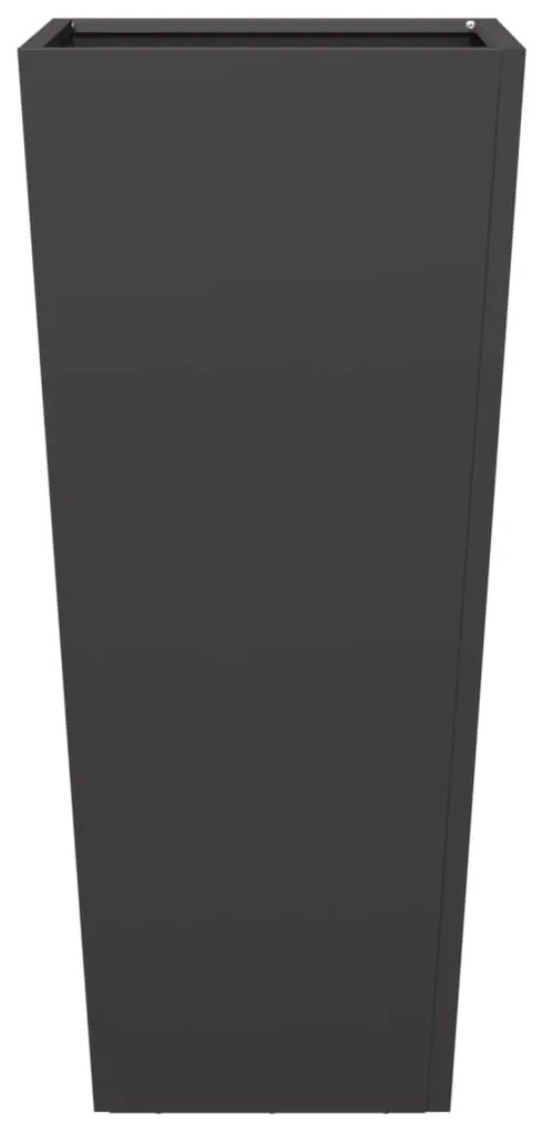 Vaso/floreira de jardim 2 pcs 35x35x75 cm aço preto
