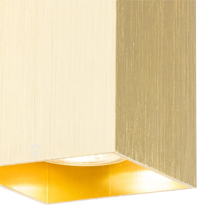 Candeeiro de parede moderno dourado quadrado 2 luzes - Sandy Moderno