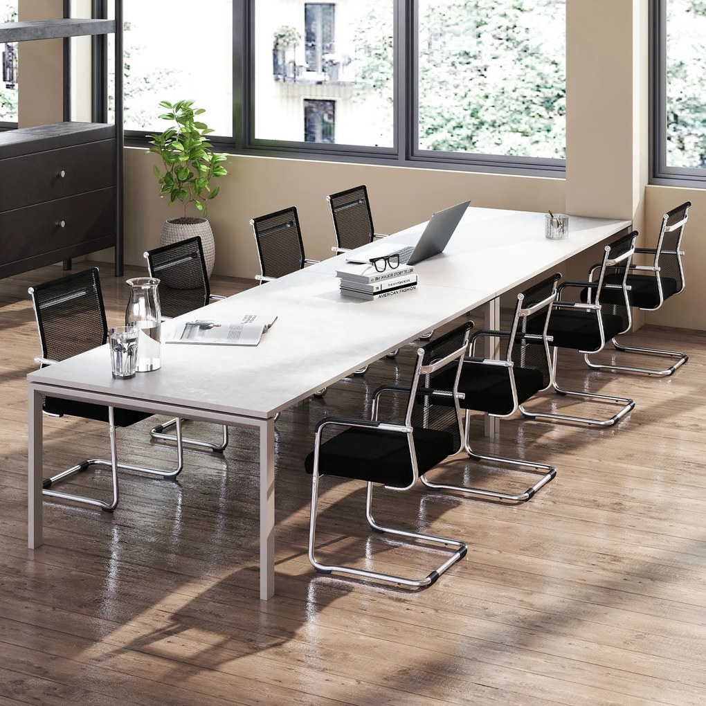 Conjunto de 2 Cadeiras de Escritório com Braços, 54 x 54 x 95 cm, Base Resistente, Preto