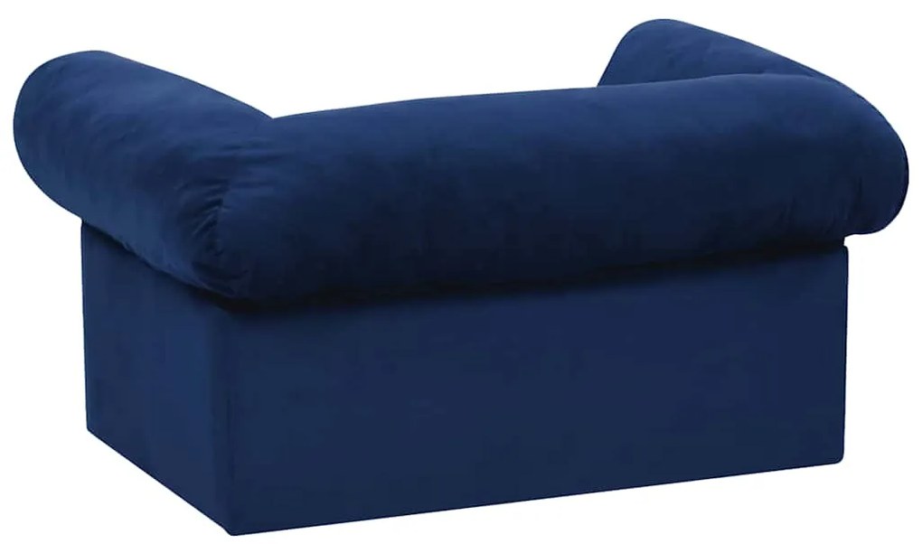 Sofá para cães com gaveta 75x50x38 cm pelúcia azul