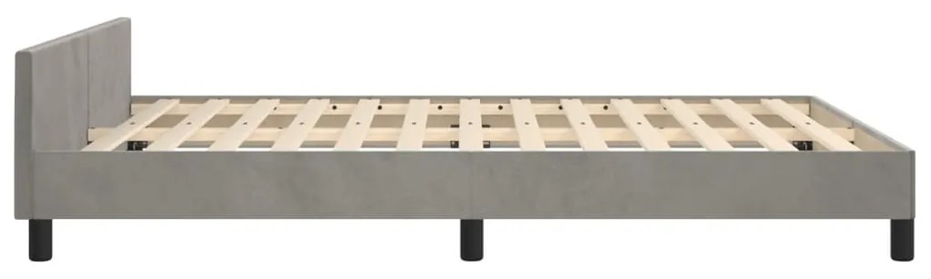 Estrutura de cama sem colchão 140x200 cm veludo cinzento-claro
