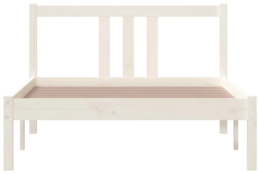 Estrutura de cama 100x200 cm madeira maciça branco
