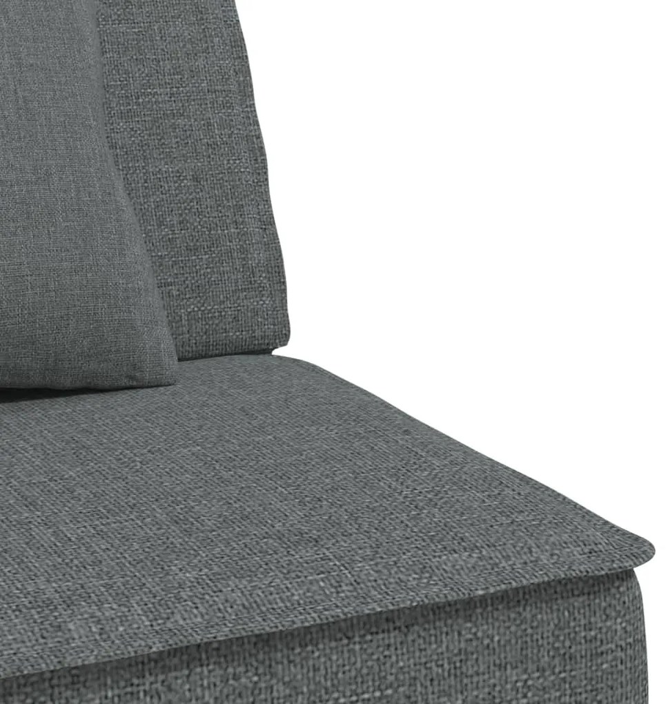 Sofá-cama em forma de L 255x140x70 cm tecido cinzento-escuro
