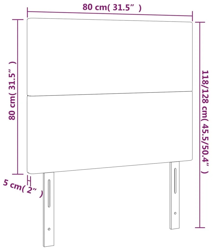 Cabeceira de cama 2 pcs veludo 80x5x78/88 cm preto