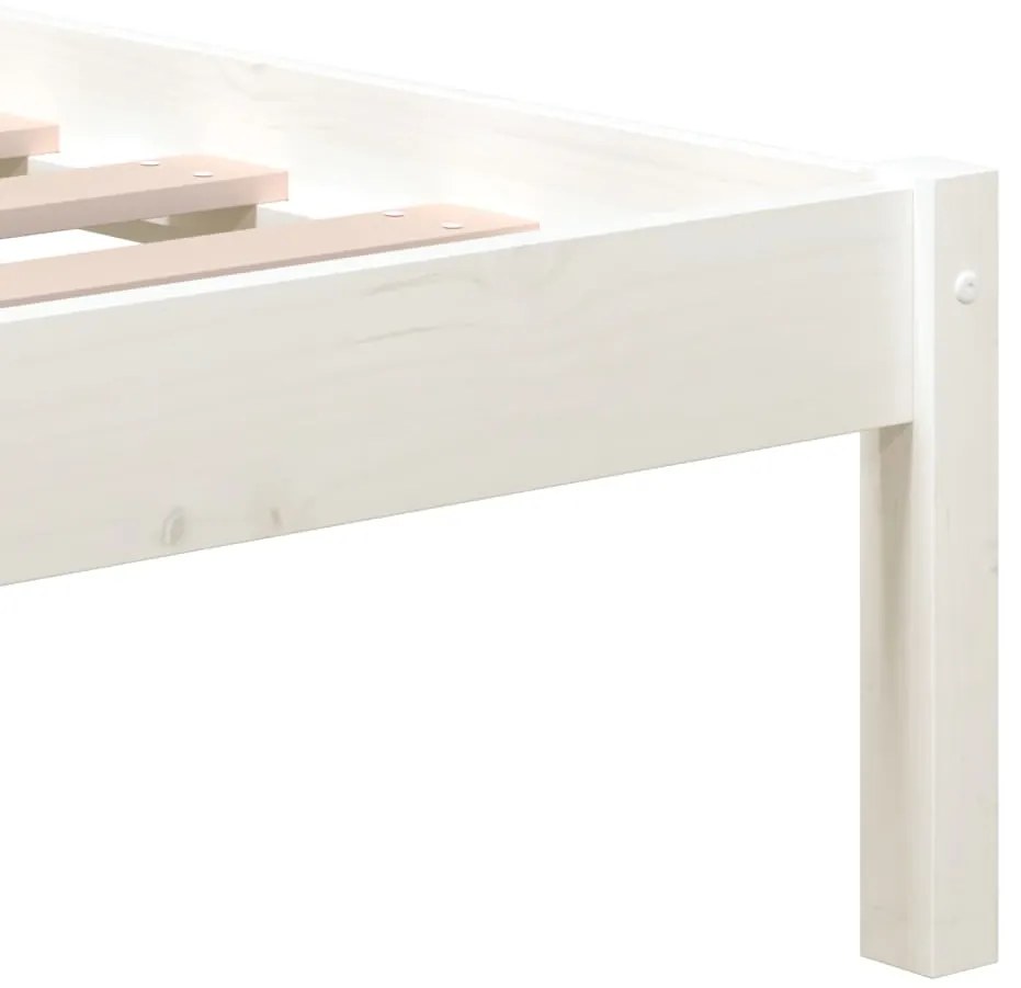 Estrutura cama pequena casal 120x190 cm pinho maciço branco