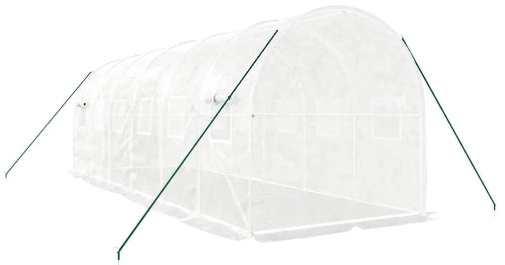 Estufa com estrutura de aço 12 m² 6x2x2 m branco