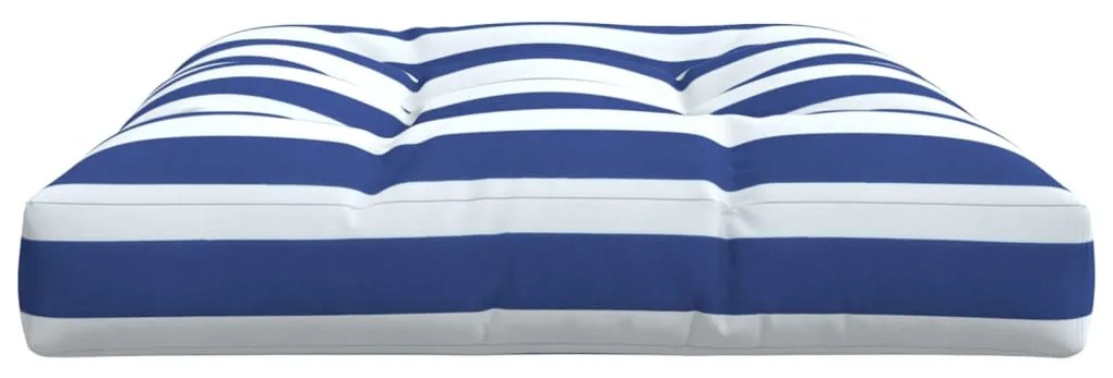 Almofadão para sofá de paletes 120x80x12 cm tecido azul/branco