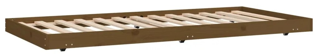Estrutura de cama 75x190cm madeira de pinho maciça castanho mel