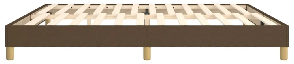 Estrutura de cama sem colchão 200x200 cm tecido castanho-escuro
