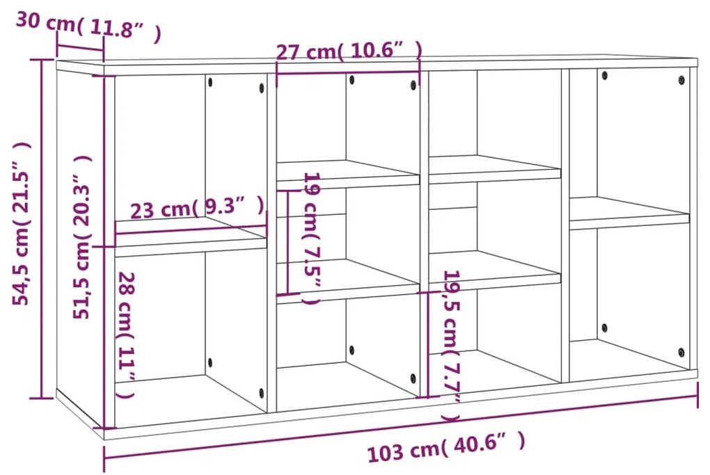 Banco sapateira 103x30x54,5cm derivados madeira cinzento sonoma