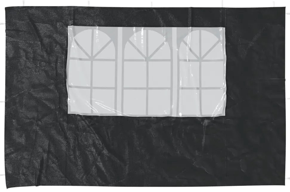 Parede lateral com janela p/ tenda de festas 2 pcs PE antracite