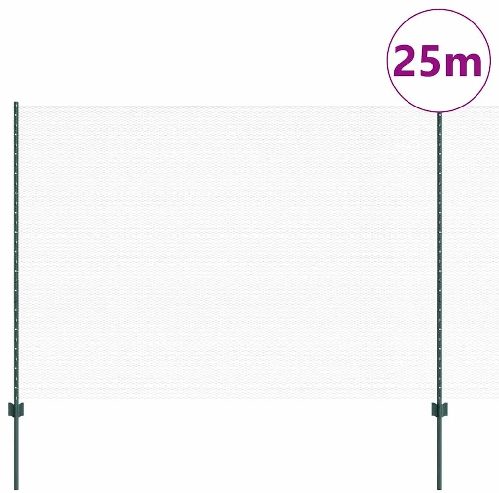 Postes de Cerca vidaXL 11 pcs U-Channel Verde 160 cm Aço