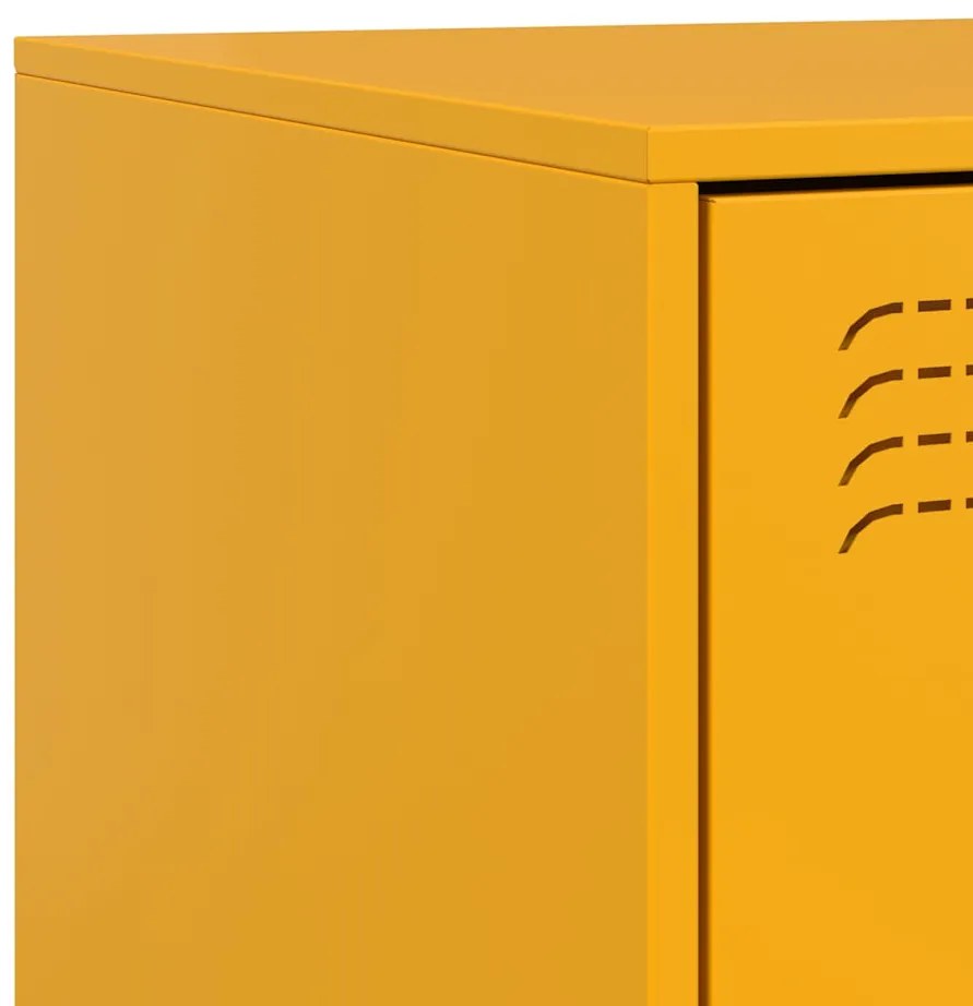 Mesa de cabeceira 34,5x39x62 cm aço amarelo mostarda
