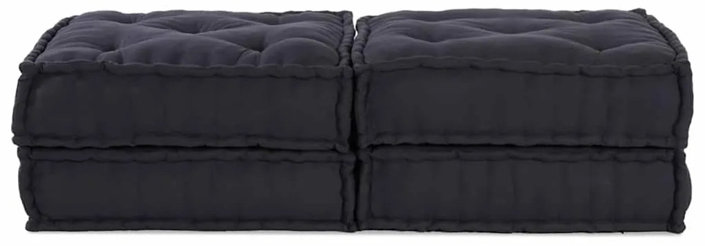 Puff Modular 2 Peças em Tecido Antracite