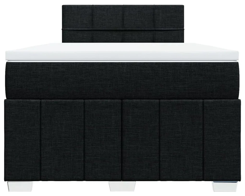 Cama boxspring com colchão 120x190 cm tecido preto