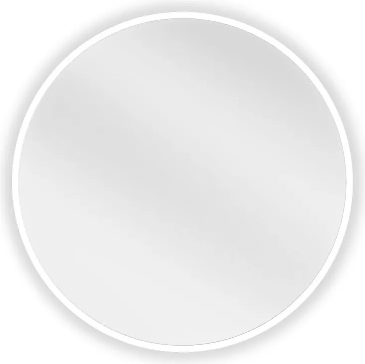 Mexen Loft espelho de casa de banho redondo 50 cm, moldura branca - 9850-050-050-000-20