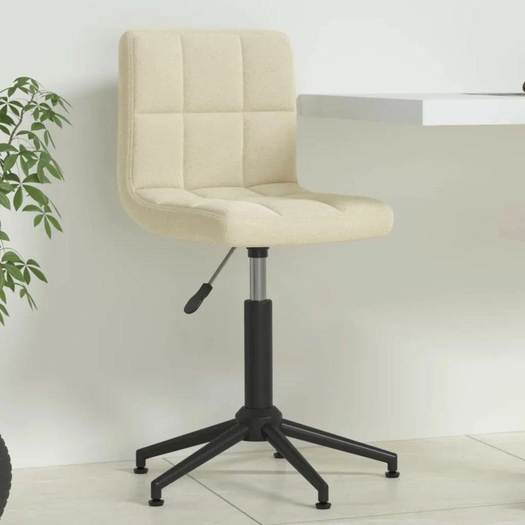 vidaXL Cadeira de escritório giratória veludo cor creme