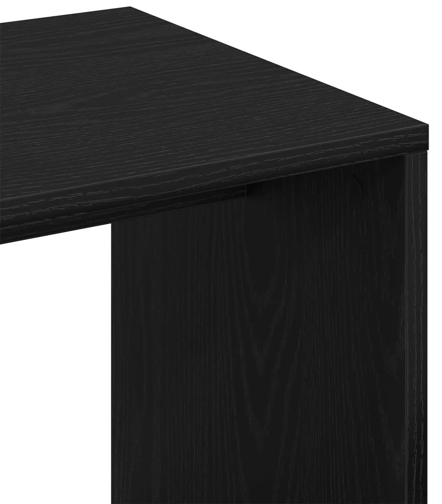 Mesa de Apoio vidaXL Preta em Madeira de Carvalho 59x36x38 cm