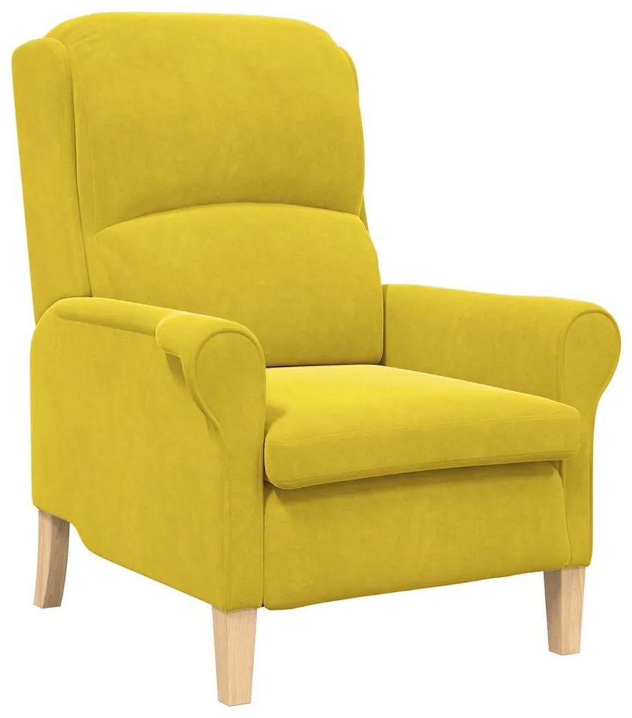Poltrona Amarela Amarelo Têxtil, Madeira Padrão Poltrona Amarela