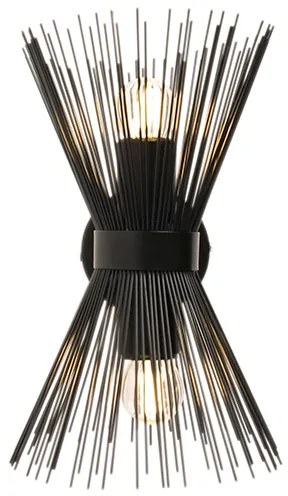 Candeeiro de parede Art Deco preto 2 luzes - Broom